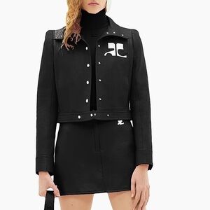 NWT- Women’s Courrèges Reedition vinyl jacket Black